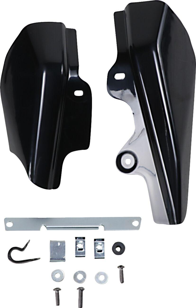 Drag Specialties Frame Mounted Heat Deflectors For Harley Davidson FLHR 1450 2001-2003 - Black