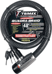 Trimax Quad-Braid Integrated Cable Lock Key Type 122 cm (48") - Black