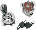 Drag Specialties Round Key Internal Contact Switch For Harley Davidson FL 1200 1973-1977 - Chrome