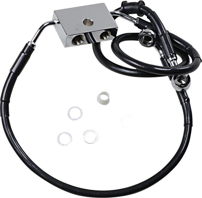 Drag Specialties Extended Length Brake Hose For Harley Davidson XL 1200 X 2014-2020 Front - Black