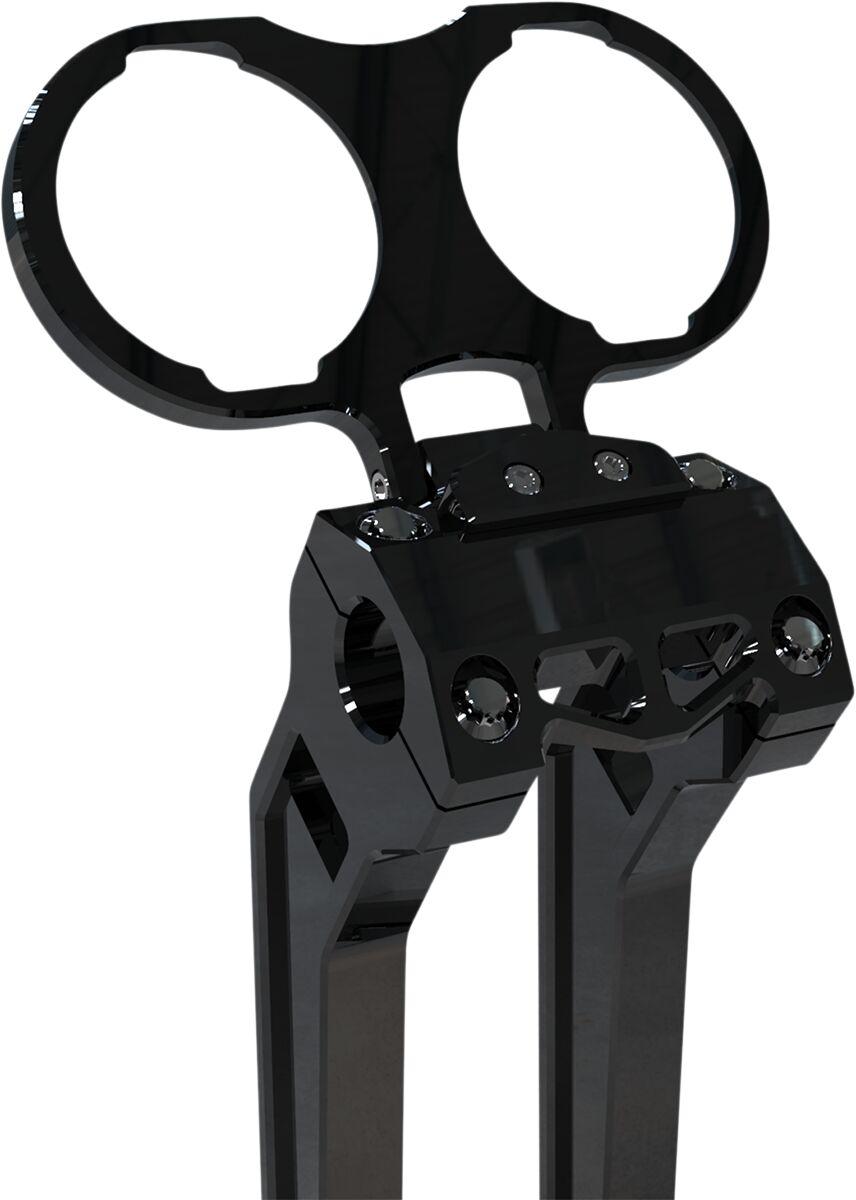 LA Choppers Dual Gauge Mount for Performance Risers For Harley Davidson FLD 1690 2012-2013 - Black/Anodized