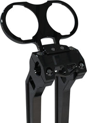 LA Choppers Dual Gauge Mount for Performance Risers For Harley Davidson FLD 1690 2012-2013 - Black/Anodized
