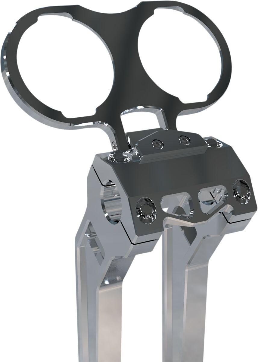 LA Choppers Dual Gauge Mount for Performance Risers For Harley Davidson FLD 1690 2012-2013 - Unfinished