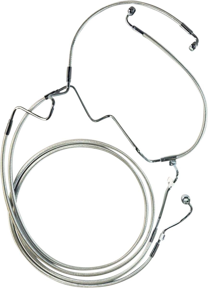 Magnum Shielding Designer Series Extended ABS Touring Lower Brake Hose Kit For Harley Davidson FLH 1868 2021 Front Lower - Chrome Sterling ChromiteÂ® II