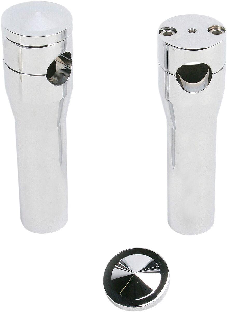 Accutronix Elite Custom Billet Aluminium Risers For Harley Davidson FLSTS 1340 1997-1999 15 cm (6") Straight - Chrome