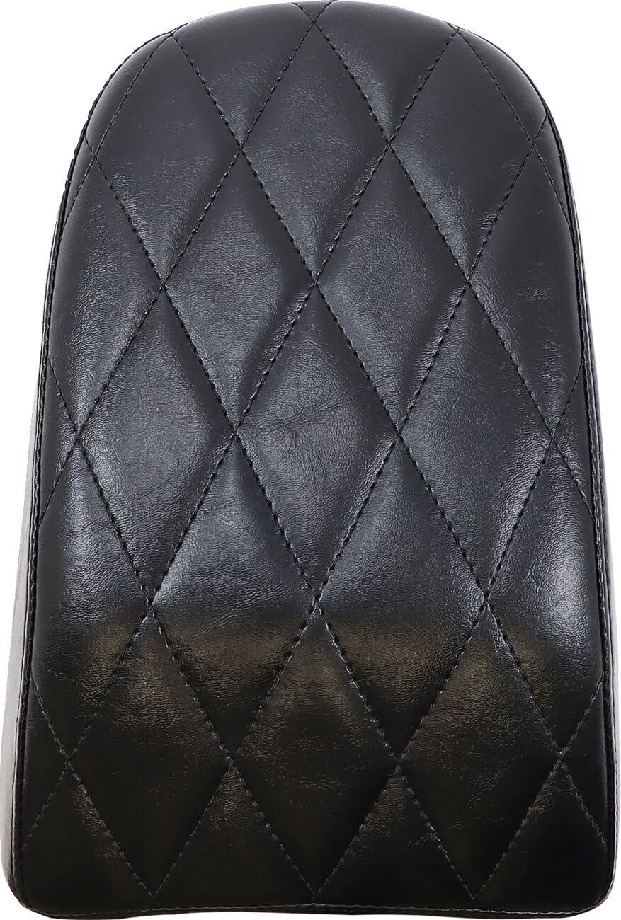 LE Pera Bare Bones Series Pillion Pad For Harley Davidson FLFB 1750 ABS 2018-2020 9x6.5-7" Black Diamond Stitch - Black