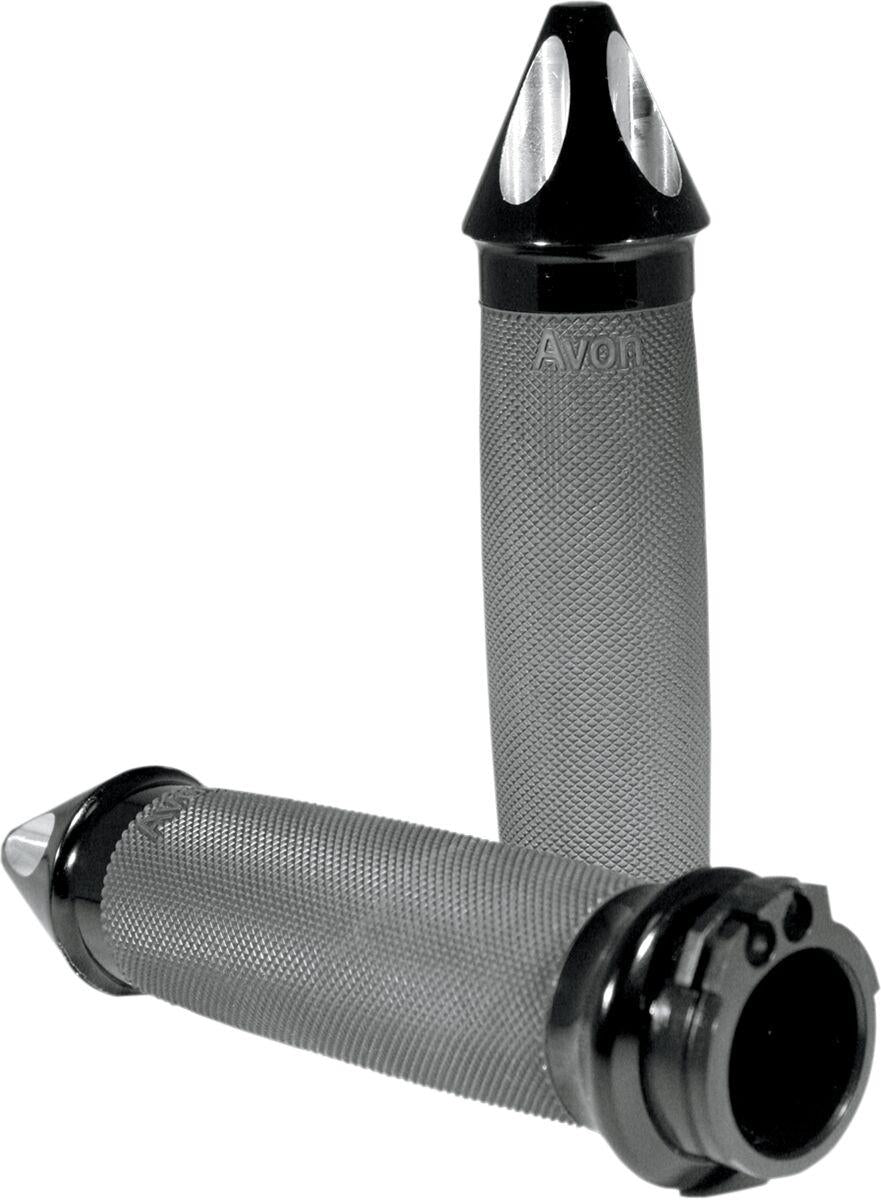 Avon Grips Custom Spike End Grips For Harley Davidson FLD 1690 2012-2013 - Black