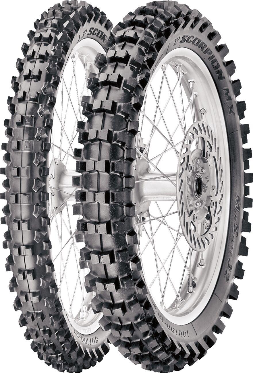 Pirelli Scorpion MX32 Mid Soft Front Tyre Blackwall  62M 90 100-21"