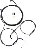LA Choppers Standard Midnight Braided Handlebar Cable/Brake Hose Kit For Harley Davidson FLST 1450 2006 38 cm - 43 cm (15" - 17") - Black/Clear-Coated