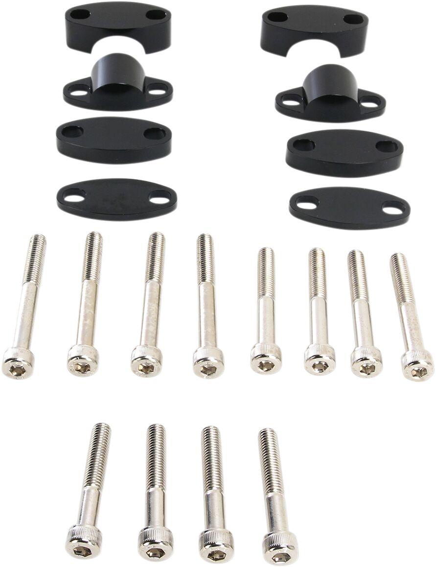 Emgo Aluminium Handlebar Riser Kit 25.4 mm (1") - Black