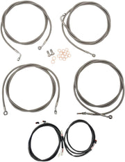 LA Choppers Complete Plug-and-Play Cable Kit For Harley Davidson FLHR 1750 2017-2019 45.5 cm - 51 cm (18" - 20") - Clear-Coated