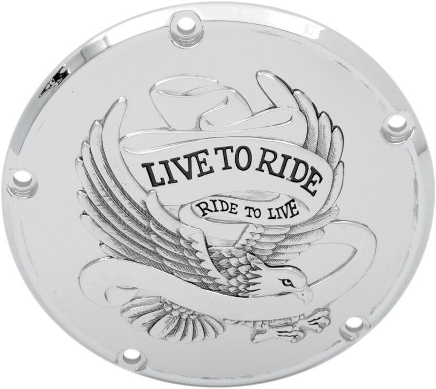 Drag Specialties Live To Ride Derby Cover For Harley Davidson FLD 1690 2012-2013 - Silver