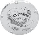 Drag Specialties Live To Ride Derby Cover For Harley Davidson FLD 1690 2012-2013 - Silver