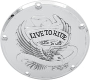 Drag Specialties Live To Ride Derby Cover For Harley Davidson FLD 1690 2012-2013 - Silver