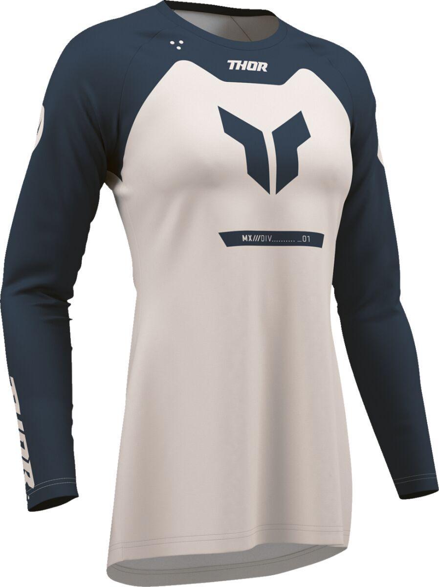 Thor Womens Ridemode Menace Jersey - Light Grey/Midnight Blue