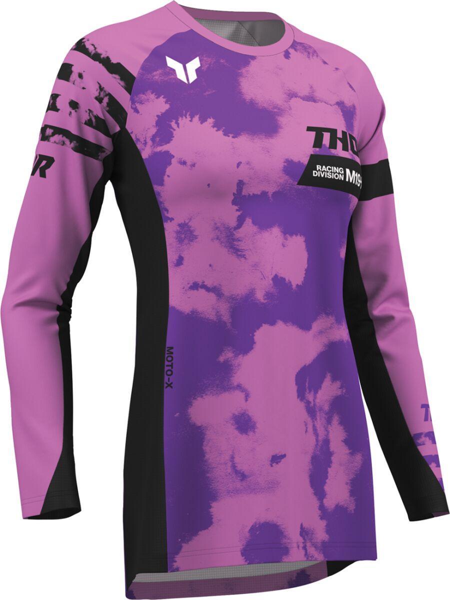 Thor Womens Launchmode Bleach Jersey - Black/Purple/White