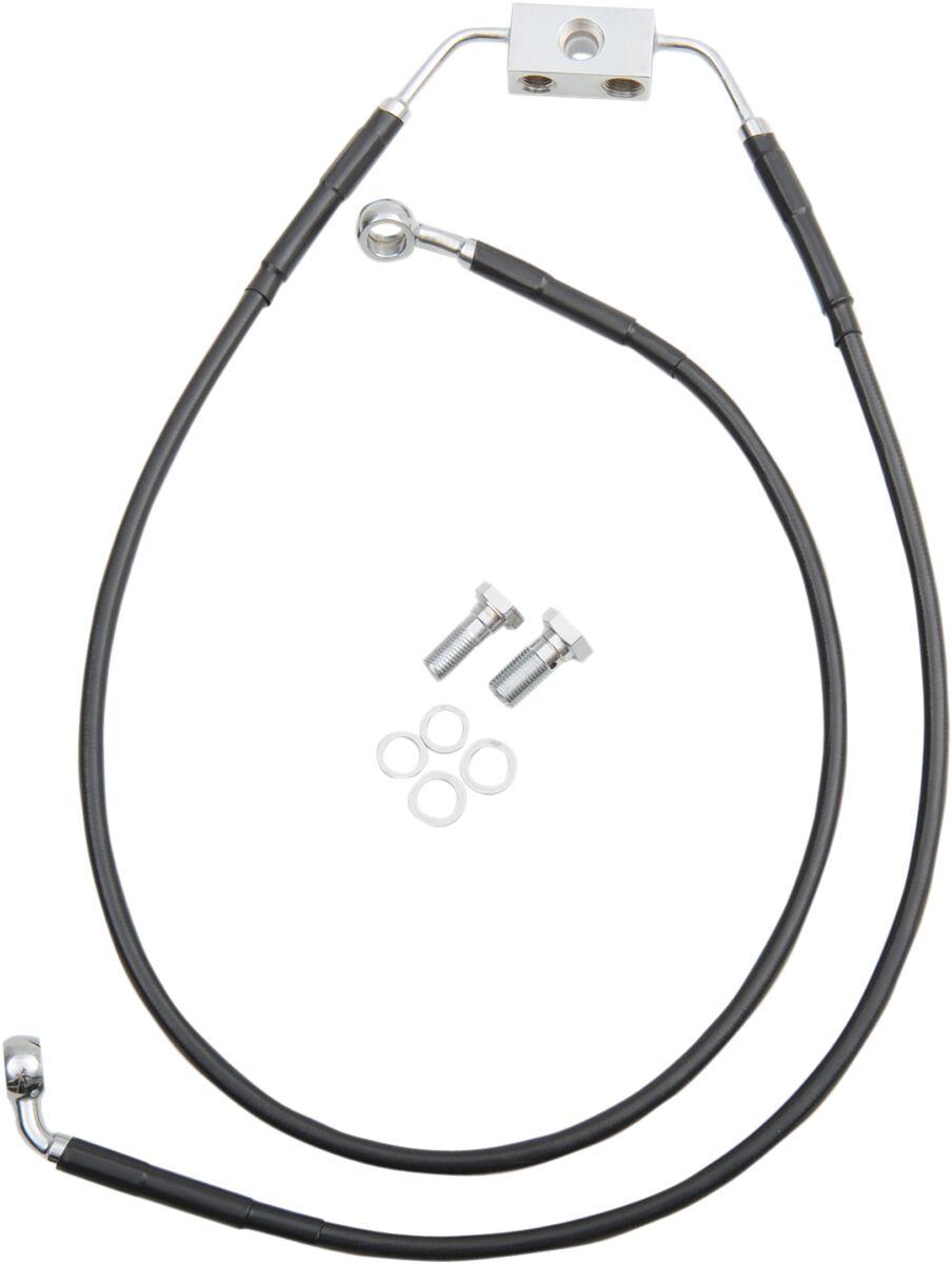 Drag Specialties Extended Length  Vinyl Brake Hose Kit For Harley Davidson FXDB 1584 2012-2013 Front - Black
