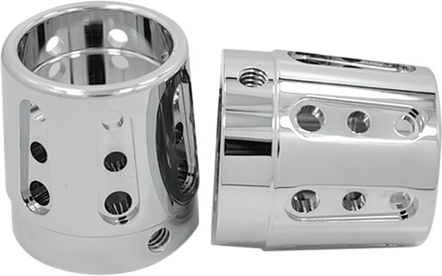 Avon Grips Axle Nut Covers For Harley Davidson FLHR 1450 2000-2003 Front - Chrome Silver