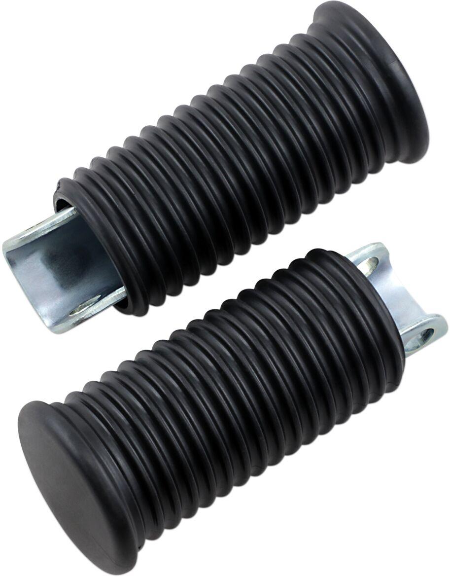 Drag Specialties Rubber Replacement Driver Footpegs & Shifter Peg For Harley Davidson XL 900 1957-1959 - Black Zinc