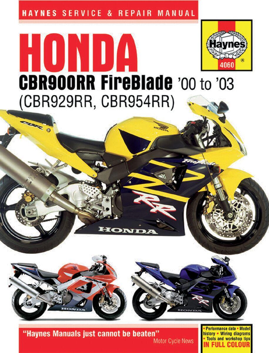 Haynes Repair Manual For Honda CBR 929 RR 2000-2001