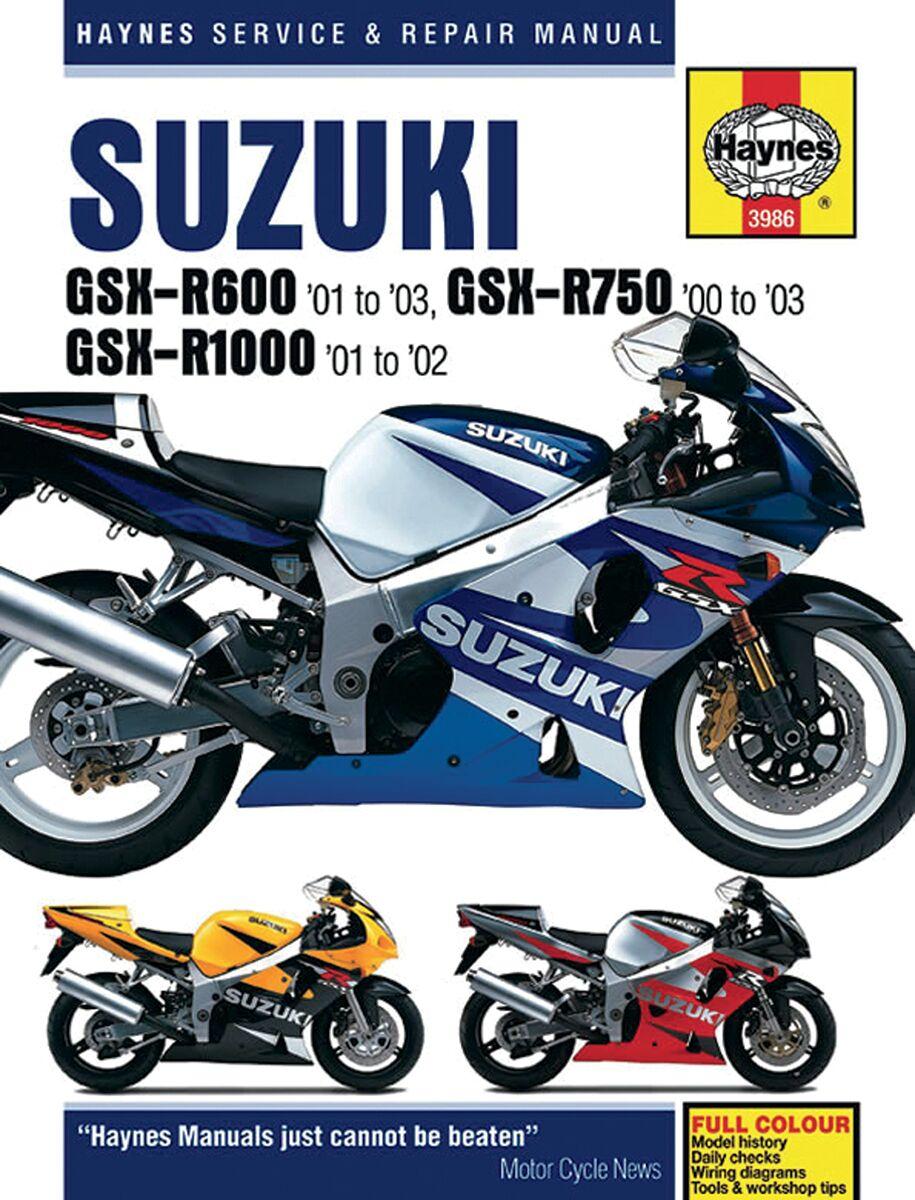 Haynes Repair Manual For Suzuki GSX-R 1000 2001-2002