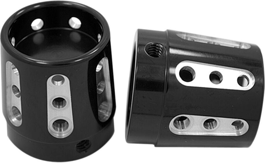 Avon Grips Axle Nut Covers For Harley Davidson FLDE 1750 2018-2019 Front - Black