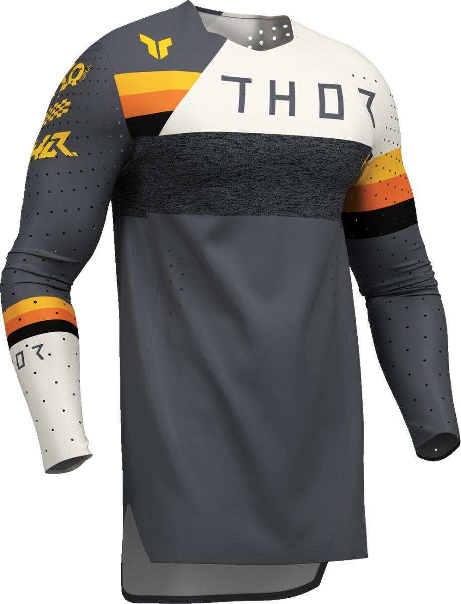 Thor Sportmode League Jersey - Charcoal Grey/Orange/White/Yellow