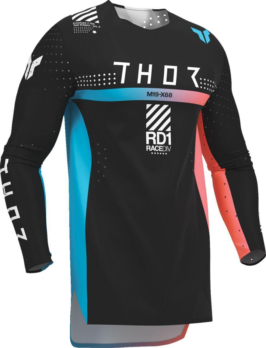 Thor Sportmode Synth Jersey - Black/Coral/Turquoise/White