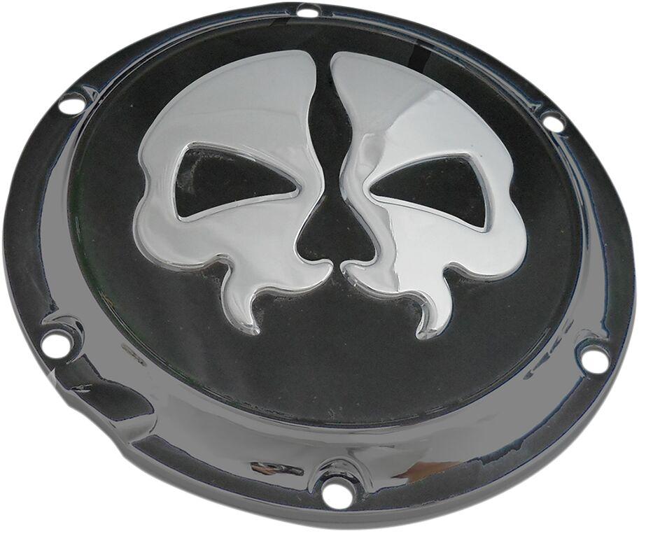 Drag Specialties Split Skull Derby Cover For Harley Davidson XL 1200 C 2004-2020 - Black Chrome
