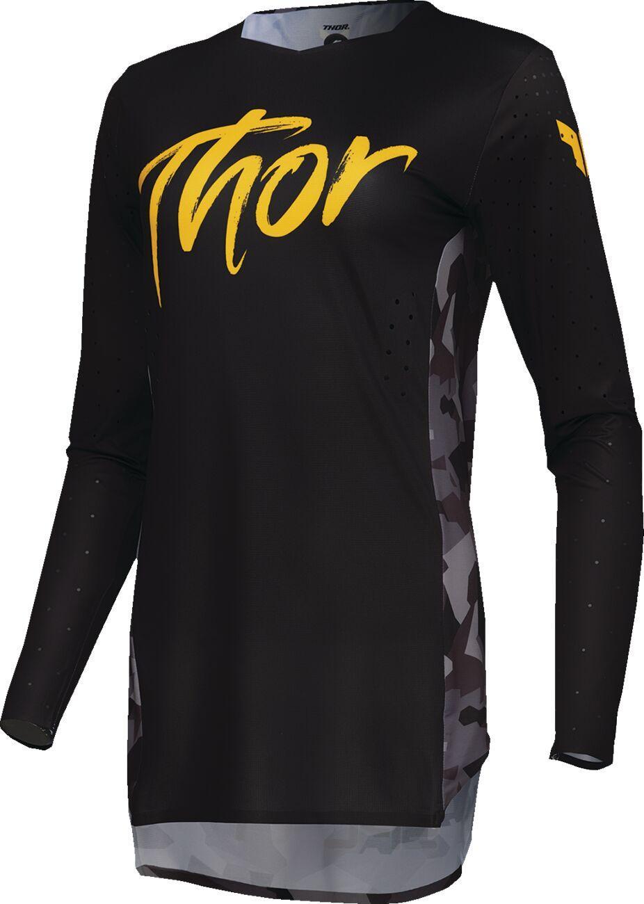 Thor Womens Sportmode Shadow Jersey - Black Camo Grey Yellow