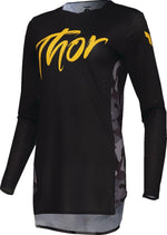 Thor Womens Sportmode Shadow Jersey - Black Camo Grey Yellow