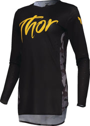 Thor Womens Sportmode Shadow Jersey - Black Camo Grey Yellow