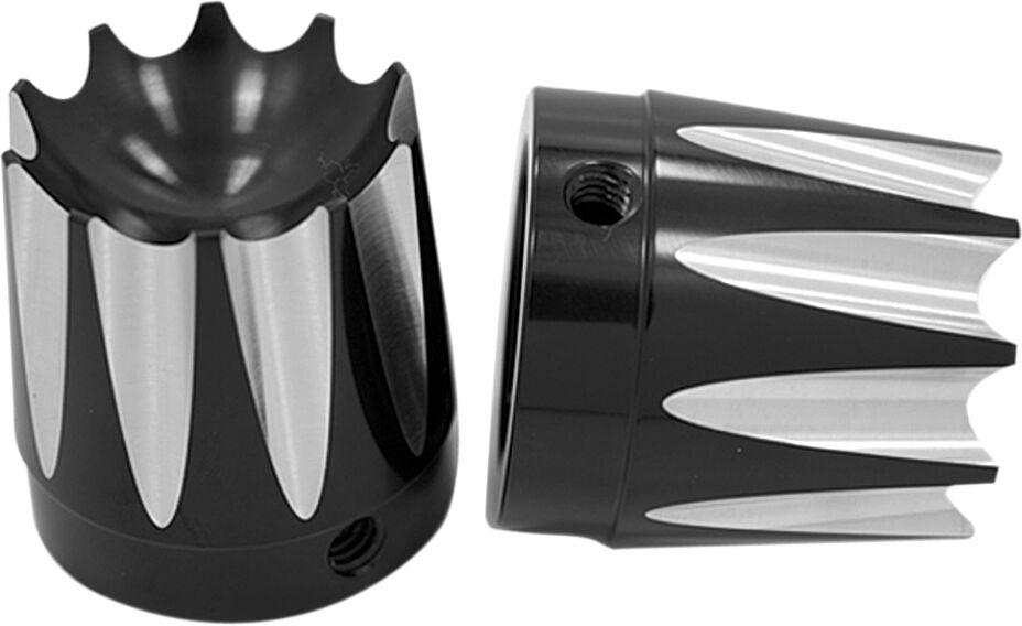 Avon Grips Axle Nut Covers For Harley Davidson FLDE 1750 2018-2019 Front - Black