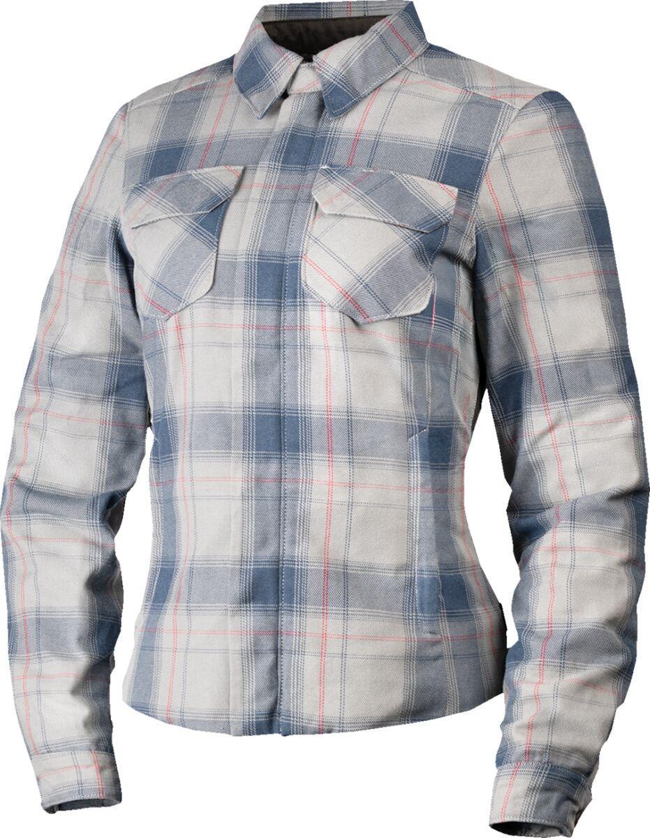 Icon Womens Fallblock Flannel Jacket - Blue/Grey/Red/White