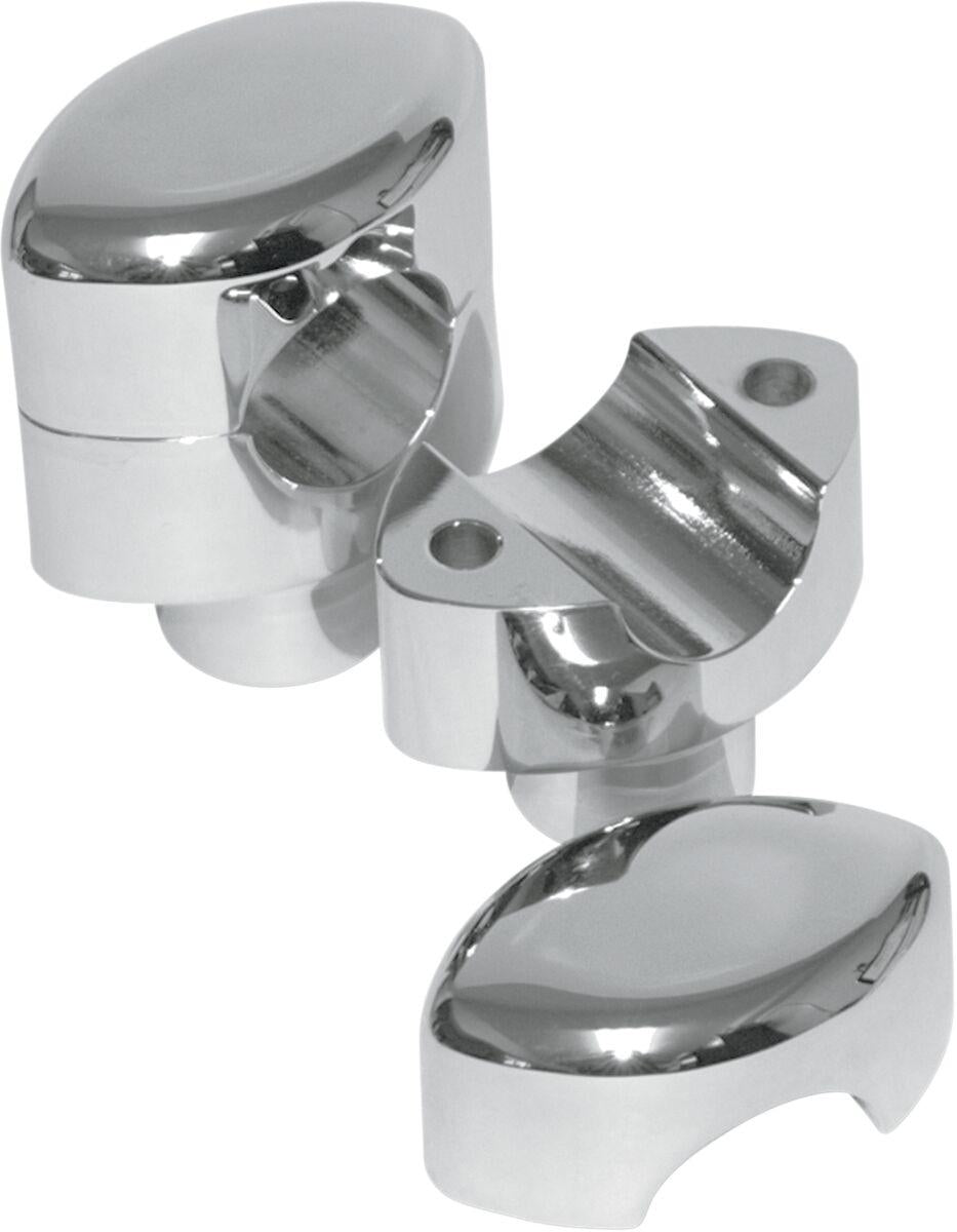 LA Choppers Hefty Smooth Straight Handlebar Risers for 1-1/4" Handlebars For Suzuki C 50 2005-2025 38.1 mm (1-1/2") - Chrome