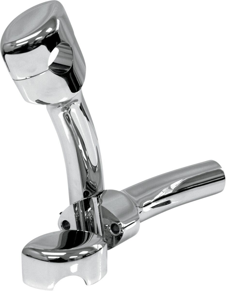 LA Choppers Hefty Smooth Handlebar Risers for 1-1/4" Handlebars For Suzuki C 50 2005-2025 14 cm (5-1/2") - Chrome