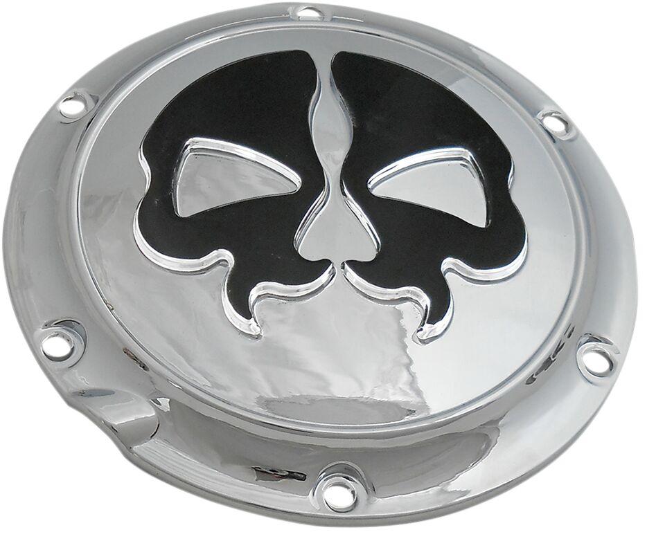 Drag Specialties Split Skull Derby Cover For Harley Davidson XL 1200 C 2004-2020 - Black Chrome