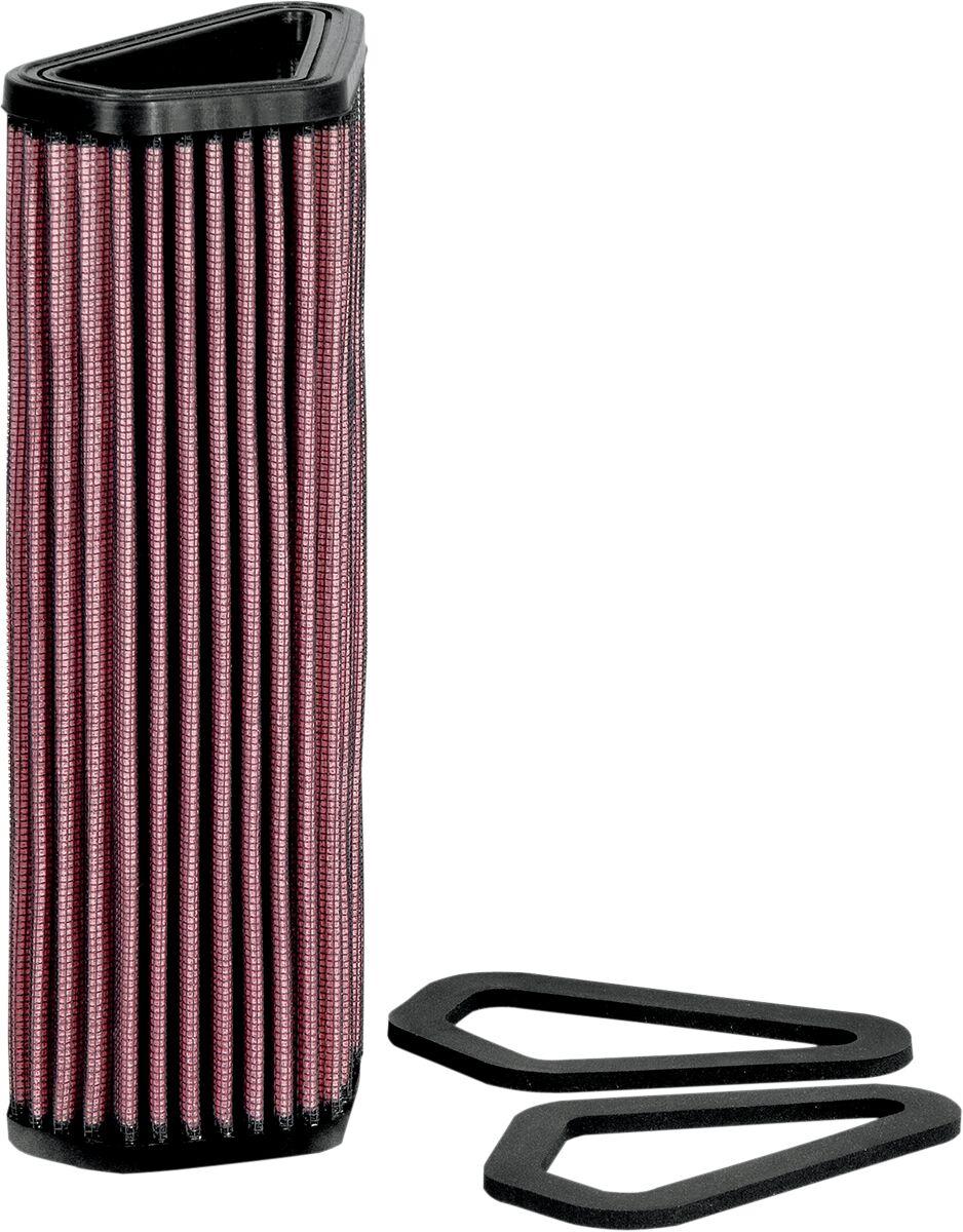K&N High Flow Air Filter For Ducati 1098 2007-2008 - Black Red