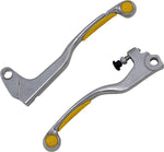 Moose Racing Competition Grip Lever Set For Suzuki DRZ125 L 2003-2010 - Silver Yellow