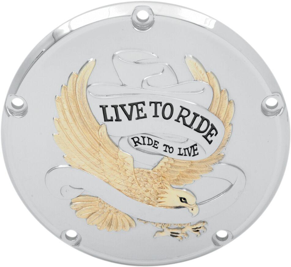 Drag Specialties Live To Ride Derby Cover For Harley Davidson FLD 1690 2012-2013 - Gold