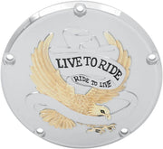 Drag Specialties Live To Ride Derby Cover For Harley Davidson FLD 1690 2012-2013 - Gold