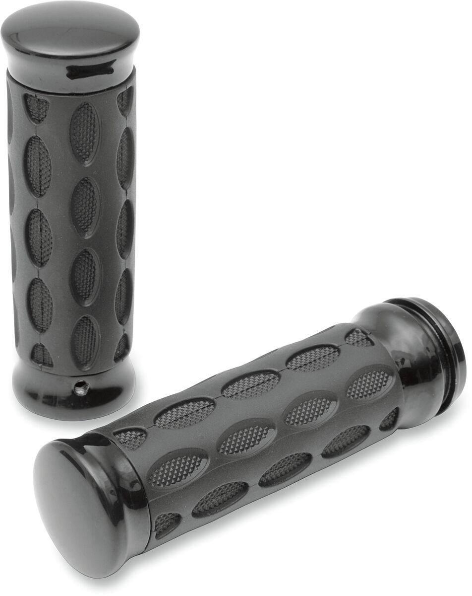 Drag Specialties Custom Rubber Grips For Harley Davidson FLHR 1584 2008 - Black