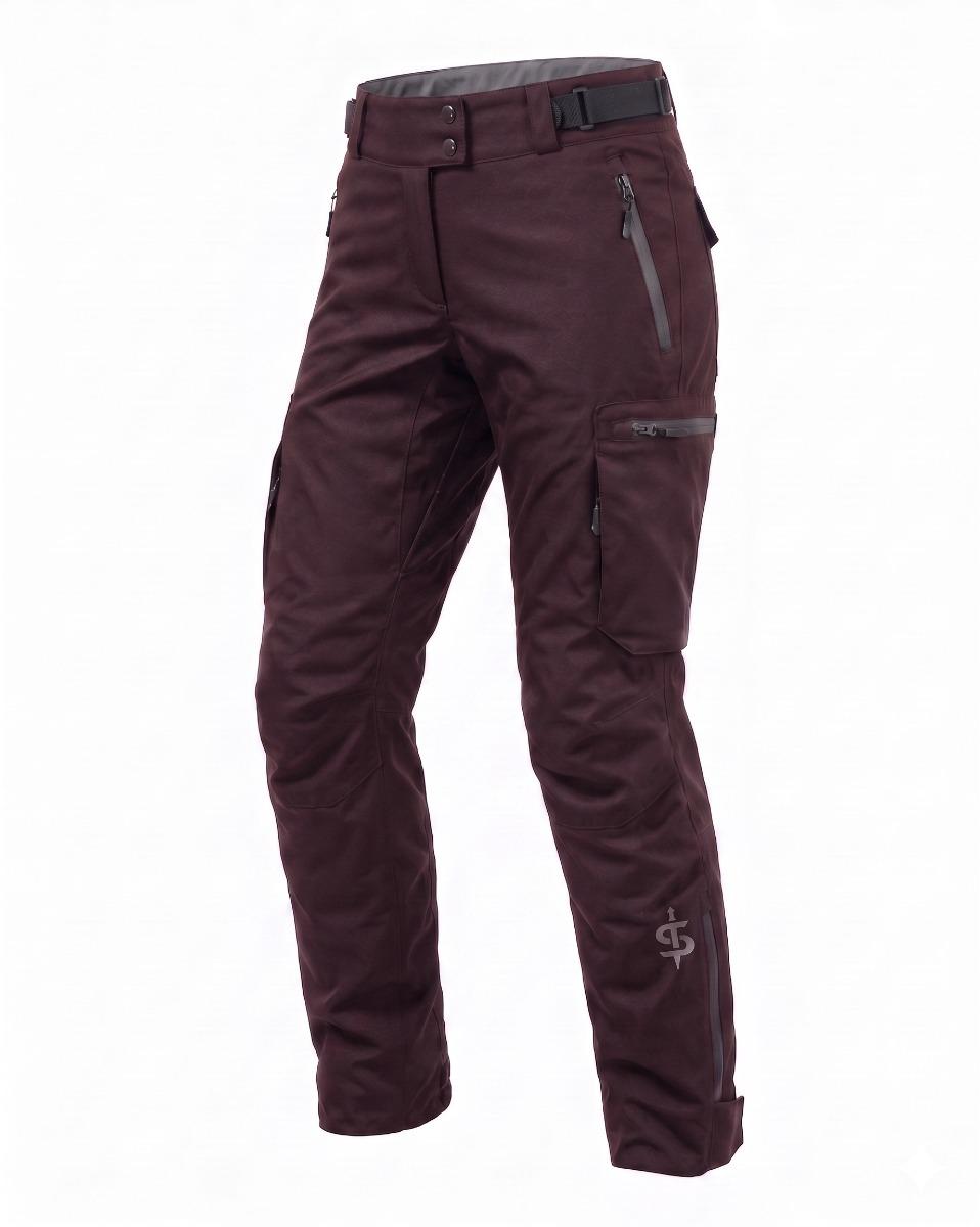 Spada Duel Cargo Ladies Motorcycle Trousers - Short Leg - Port Red