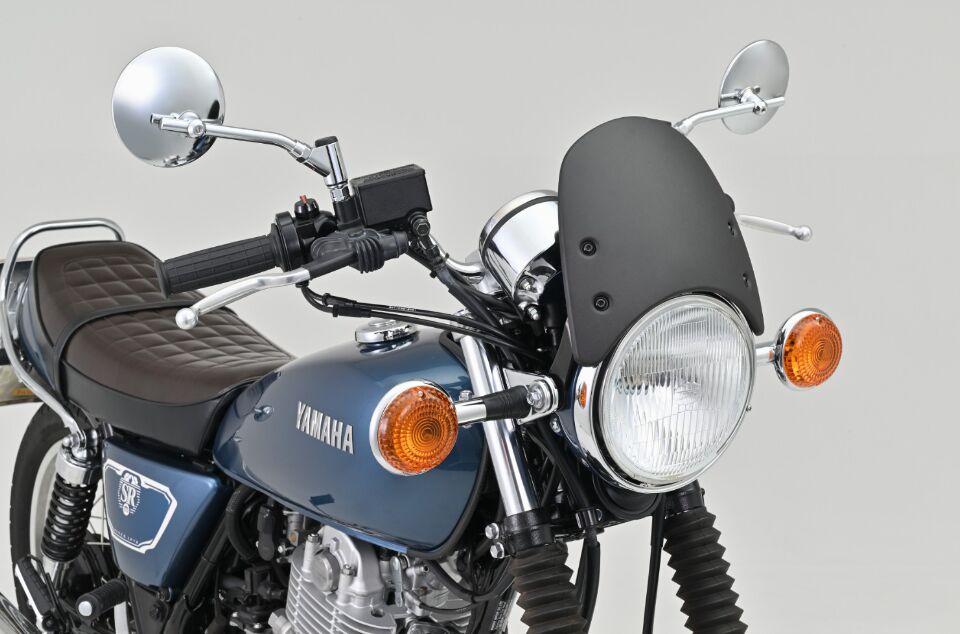 Daytona Aluminium Meter Visor With Bracket Set For Yamaha SR 400 2014-2016 - Black