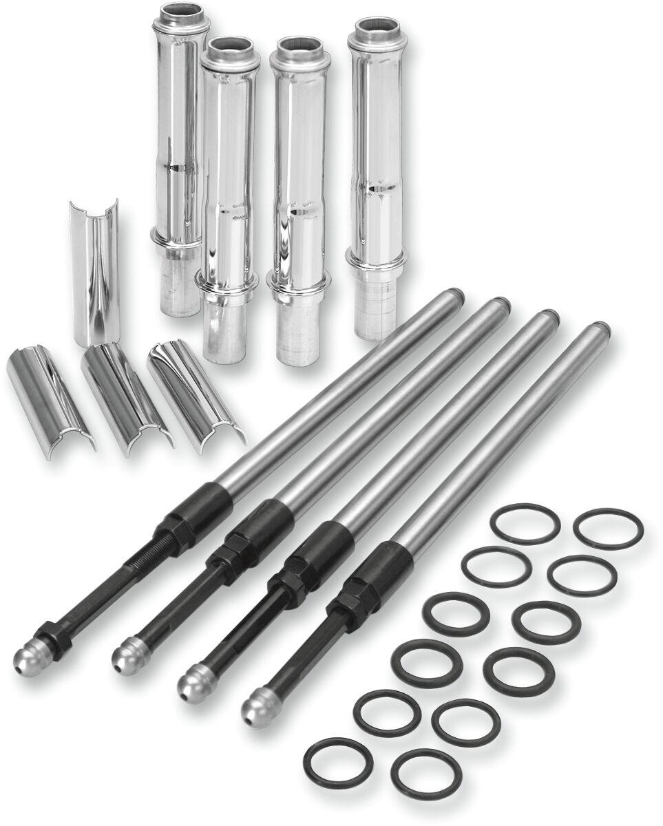 S&S Cycle Quickee Pushrod Kit with Covers For Harley Davidson FLD 1690 2012-2013 - Chrome
