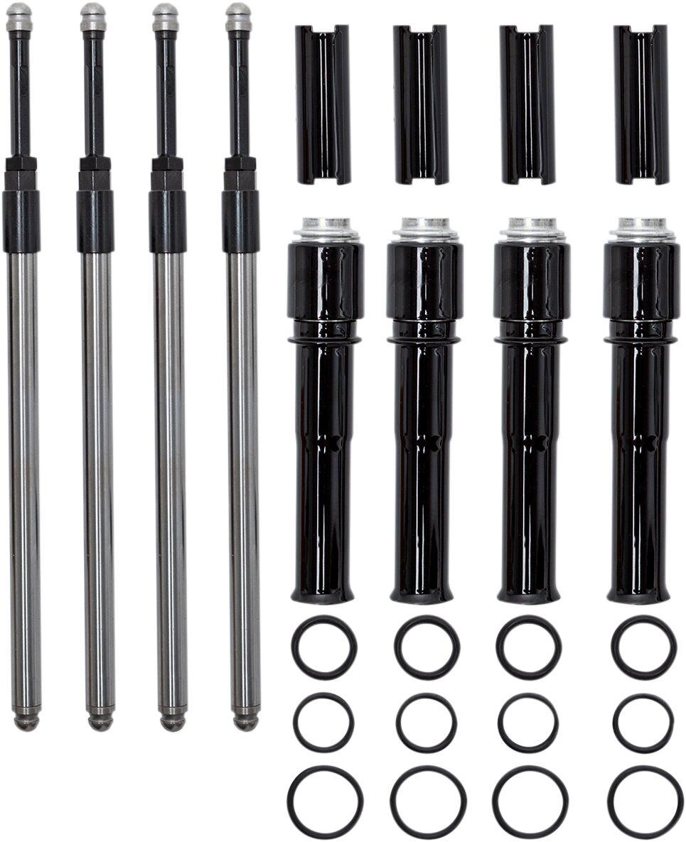 S&S Cycle Quickee Pushrod Kit with  Covers For Harley Davidson FLD 1690 2012-2013 - Gloss Black