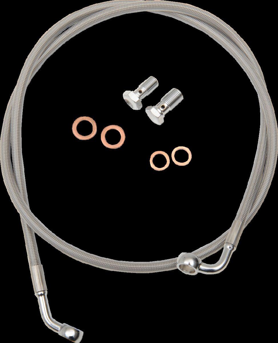 LA Choppers Stainless Steel Brake Hose Kit For Harley Davidson FLHRS 1450 2004-2006 15" - 17" - Silver