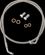 LA Choppers Stainless Steel Brake Hose Kit Without ABS For Harley Davidson FLDE 1750 ABS 2018-2020 15" - 17" - Silver