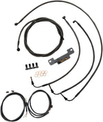 LA Choppers Complete Plug-and-Play Cable Kit For Harley Davidson FLHR 1750 2017-2019 38 cm - 43 cm (15" - 17") - Black/Clear-Coated