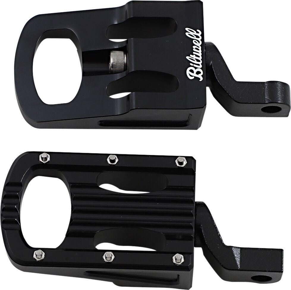 Biltwell Punisher Footpegs For Harley Davidson FXCW 1584 2009 - Black